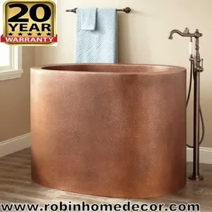 Bañera independiente de cobre con diseño estándar de gran tamaño para decoración de baños Accesorios de baño - Product Image 3