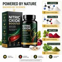 Capsules de renforcement de l'oxyde nitrique, mélange d'arginine, de citrulline, de racine de betterave et de nitrate de spinache, pré-entraînement, endurance, marque privée