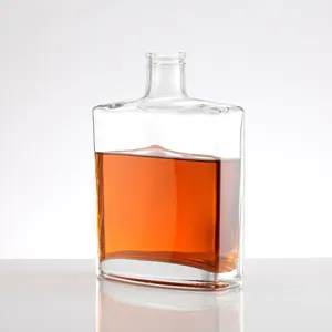 700ml 750ml chiaro nero nordico rotondo vuoto di distilleria Whisky spirito Gin Vodka bottiglia di liquore di vetro con sughero