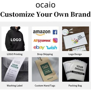 Ensemble sweatshirt et short à capuche pour la course ODM, <span class=keywords><strong>gilet</strong></span> de sport tricoté en fil gris, imprimé à fermeture éclair, teint uni - Product Image 6