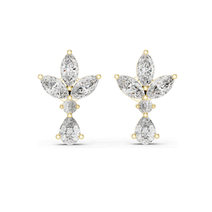 Boucles d'oreilles en diamants de laboratoire 1,346 CT, diamants CVD VVS-VS-EF, or 18 carats, 14 carats, 10 carats et argent 925, or rose, or jaune, or blanc - Product Image 4