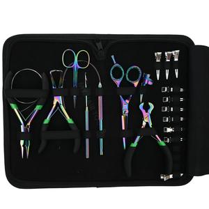 Complete Hair Extension tools Kit Micro Bead Opening Tool Crimping Plier Fusion Bond Cutter Barber Scissor & Sectioning <b>Clips</b> - Product Image 6