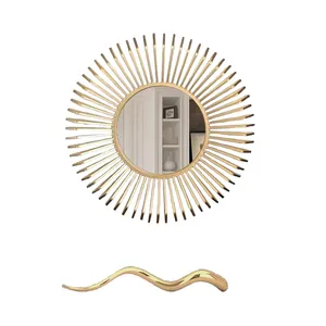 Espejo de pared redondo personalizable moderno para decoración del hogar Marco de metal de alta calidad para espacio de sala de estar - Product Image 2