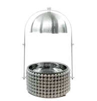 Dernier design de récipient à couvercle suspendu en acier inoxydable, très décoratif, pour le stockage d'aliments/chapati, à bas prix.