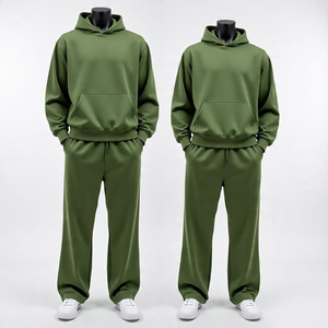 Ensembles de survêtements de sport unisexes en molleton 100 % coton, écologiques, grandes tailles, avec logo personnalisé, imprimés, 2 pièces, vente en gros - Product Image 4