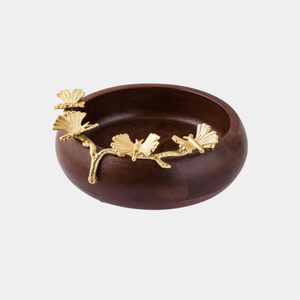 Bol en bois élégant de conception de fleurs Bol de service de pièce maîtresse décoratif pour la maison Parfait comme bol en bois artisanal en vente - Product Image 5