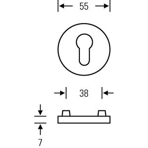 Cerraduras para Muebles Keyless 12 1735, Par de Rosetas de Acero Inoxidable 6204 de 7mm, Redondas, FSB R-WC, con Roseta 1735 - Product Image 3