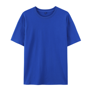 Vêtements pour hommes lourds T-shirts pour hommes avec couleur unie à manches courtes col rond 100% coton T-shirt pour hommes coupe ample - Product Image 4
