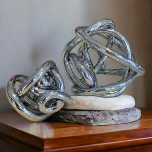 Sculpture de table moderne abstraite la plus vendue, sculpture d'arbre polie brillante sur socle en marbre pour la décoration de table - Product Image 5