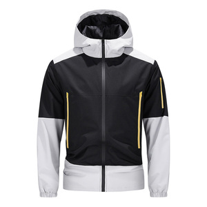 เสื้อแจ็คเก็ตบุโพลีเอสเตอร์แบบกำหนดเองสำหรับผู้ชาย พร้อมซิปตรวจจับเข็ม ผลิตจำนวนมากแบบ OEM กันลม สวมใส่สบาย - Product Image 6