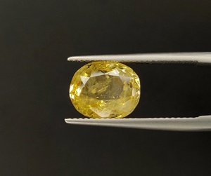 Zafiro amarillo Natural de alta calidad, sin calor, corte ovalado, tamaño de anillo de 5,80 quilates, piedra natal de septiembre para anillo y astrología - Product Image 2