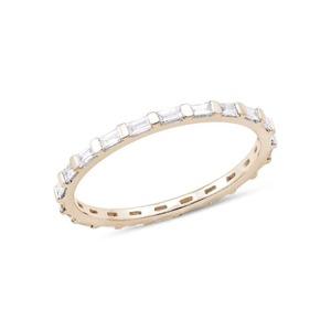 แหวนเพชรทรงบาแกตต์ เพชรเพาะเลี้ยงคุณภาพพรีเมียมรับรองโดย Petite Sparkling ตัวเรือนทองคำแท้ 14K ระดับความสะอาด F-VS2 ดีไซน์แบบฝังเพชรในร่อง  ชิ้นงานที่มีเอกลักษณ์เฉพาะตัว - Product Image 3