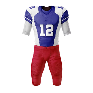 Top qualité uniforme américain plaine personnalisé maillot de football vêtements d'entraînement ensemble d'uniformes manches courtes maillots à séchage rapide - Product Image 3