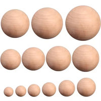 Boule peinte bricolage en bois naturel inachevé boules de bois de pin percées écologiques personnalisées pour la gravure de motifs de perles d'art populaire à la maison