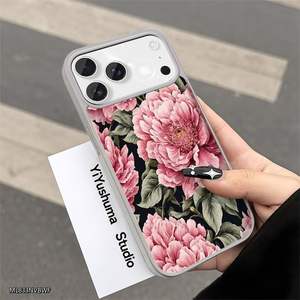 Custodia Magnetica per iPhone 11 a 17 Pro Max con Grande Fiore, in TPU Morbido, Design Floreale Bianco, Unisex - Product Image 5