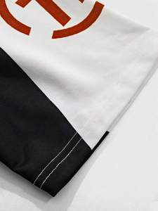 ชุดเสื้อกีฬาแขนยาวพิมพ์ลายสองด้านสำหรับผู้ชายชุดวอร์มลายกราฟิกพิมพ์ลายโลโก้ตามสั่งมีสายรัดเอวยางยืดที่ตัดกัน - Product Image 3