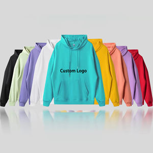 Wholesale Bulk High Quality Vendors Custom Logo Printed <b>Men</b> Cotton Knitted <b>Black</b> Oversized Puff Print <b>Hoodies</b> - Product Image 1