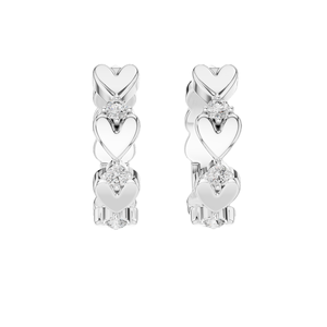 Boucles d'oreilles élégantes en forme de cœur avec diamants de laboratoire VVS-VS EF CVD de 0,36 ct, en or 18 carats, 14 carats, 10 carats et argent 925, rose - Product Image 1
