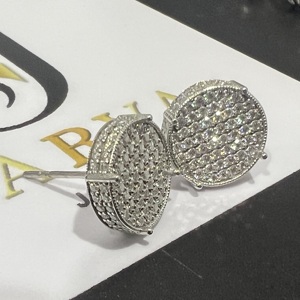 New 2026 Luxury Lab grown Diamond Studs <b>Earrings</b> 10K 14K White Gold Hip Hop Cute <b>Hook</b> Shape for Men's Women's Party - Product Image 3
