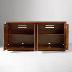 Almae Modern Solid Wood Sideboard Cabinet Sliding Door Buffet Storage Console Walnut Grain Dining Room Furniture - Product Image 3