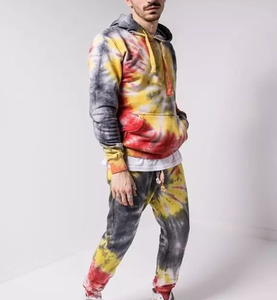 Survêtement unisexe Tie dye Survêtement d'hiver Pantalon cargo slim Jogger sets Hoodie Trouser 2 Pieces set tech fleece - Product Image 5