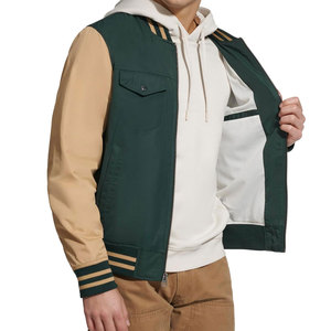 Chaqueta Varsity de Lona con Cremallera y Bolsillos Laterales, Resistente al Viento, Diseño Moderno, Calidad Premium, Venta al Por Mayor, Ribetes Elásticos - Product Image 5