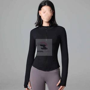 Chaqueta de manga larga con cremallera Chaquetas deportivas de Yoga de alta calidad para mujer - Product Image 4