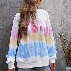 Sudaderas con capucha Tie Dye para mujer más vendidas para ropa de moda de invierno con logotipo frontal para uso al aire libre Precio bajo - Product Image 3