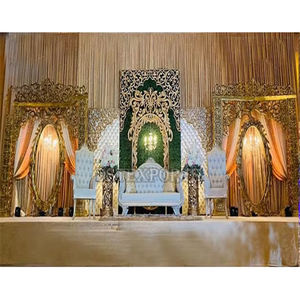 Bollywood Jodha Akber Escenario DE BODA Configuración Asiático Sri Lanka Escenarios DE BODA Decoración Tradicional India Rajwada Escenario de boda, - Product Image 3