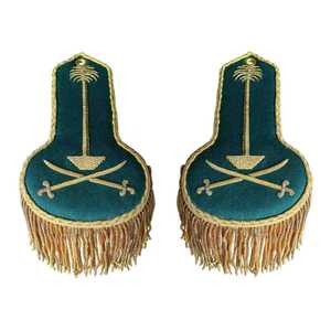 Saudi Arabia with gold-colored cord fringes Red and <b>Yellow</b> Epaulette Shoulder Boards with Gold Bullion Wire Fringe Embroidered - Product Image 6