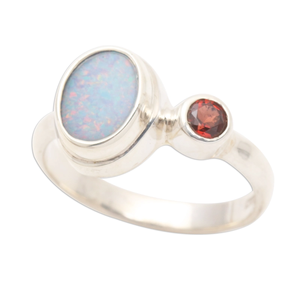 แหวนโกเมนโอปอลสีเงินสเตอร์ลิงสำหรับ925และผู้ชายแหวนโกเมนโอปอลแห่งความรักคำสัญญา/งานหมั้นของขวัญเครื่องประดับแฟชั่นสำหรับเขาคริสเตียนของเธอ - Product Image 3