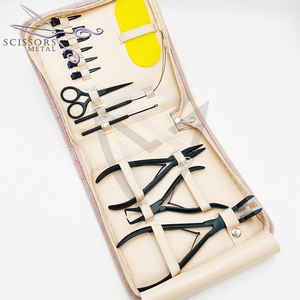 Herramientas de extensión de cabello de Plasma negro mate de calidad superior Alicates de extensión de cabello de acero inoxidable Clips/Pines de peinado de logotipo personalizado - Product Image 1