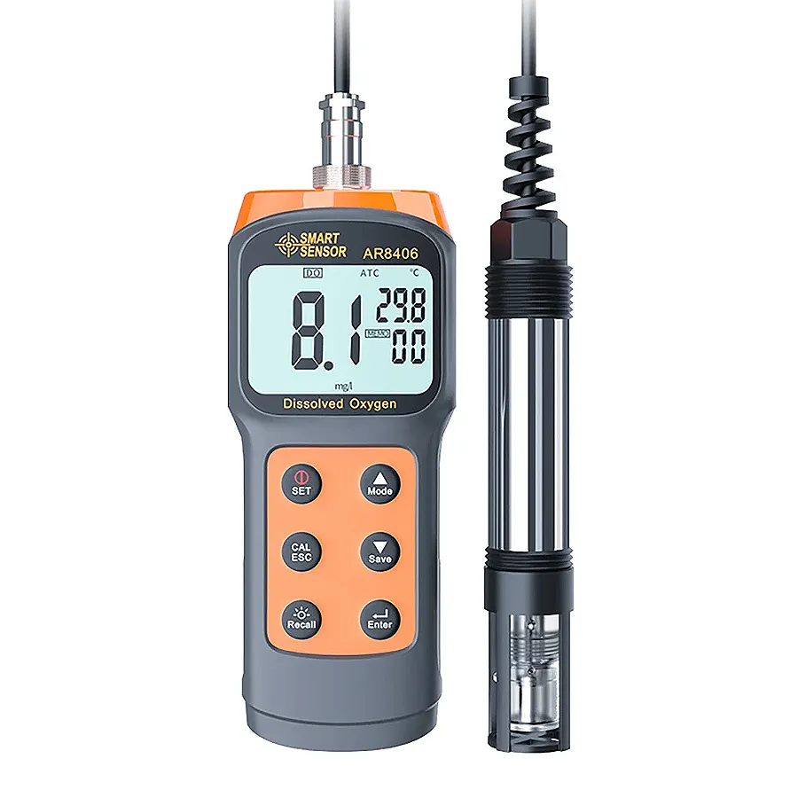 SMART SENSOR AR8406 penganalisis oksigen, pendeteksi kadar oksigen terlarut Digital portabel DO/penguji kualitas air