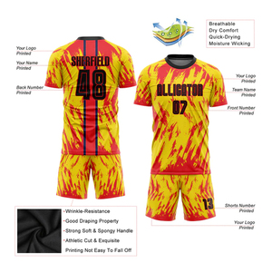 Uniforme de Fútbol Personalizado de Alta Calidad, Ropa Deportiva, Conjunto de Fútbol, 100% Poliéster, Transpirable, de Secado Rápido, Corte Ajustado - Product Image 6