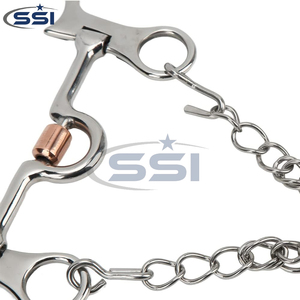 Carved Stainless Steel Pelham Bit with Copper Inlay Customizable Color Design & Logo Exquisite Equestrian Performance Bit - Product Image 3