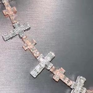 Chaîne à maillons cubains entièrement glacée en or avec baguette ronde Chaîne cubaine hip hop en diamant cultivé en laboratoire de fournitures vérifiées en Inde - Product Image 5