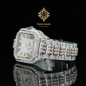 Montre à quartz pour homme de haute qualité avec diamants, design classique avec mouvement mécanique en édition limitée, vente en gros d'usine - Product Image 5