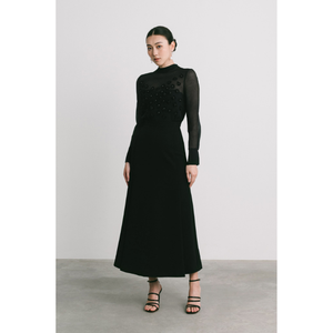 Summer Collection High Waist <b>Black</b> Women's <b>Skirts</b> Rayon Spandex Woven Fabric HANI LONG <b>SKIRT</b> Custom Label WHITEANT Vietnam - Product Image 1