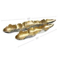 Plateau de service ovale en aluminium moulé noir et or, design bateau, écologique, personnalisable, idéal pour la maison, les mariages et les restaurants - Vente chaude