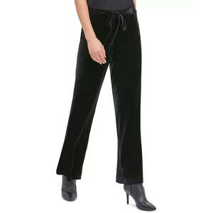 Pantaloni Calvin Klein da Donna in Velluto Nero a Gamba Larga, Vita Alta, Taglia XL, Anti-Pilling e Traspiranti, Stile Casual - Product Image 3