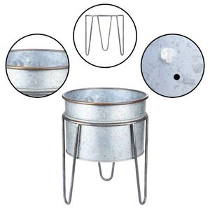 Personalización de metal galvanizado moderno y decorativo con maceta con soporte para decoración de hogar y jardín - Product Image 4