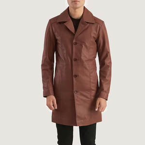 Eco Friendly 2025 Color personalizado hombres moda abrigo de cuero Venta caliente mejor moda abrigo de cuero puro para los hombres - Product Image 1