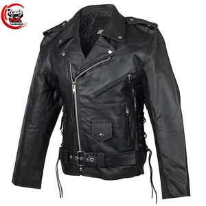 2025 nueva chaqueta de motocicleta de cuero de alta calidad para hombre, cuello levantado de moda personalizado desgastado con lona, nuevo diseño personalizable - Product Image 1