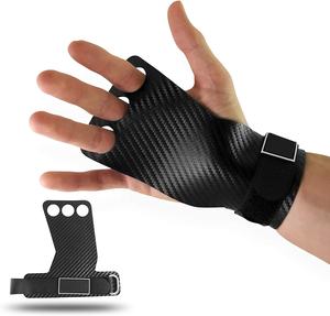 Poignées de gymnastique à logo personnalisé pour barres, haltérophilie, matériau en carbone synthétique, poignées crossfit - Product Image 1