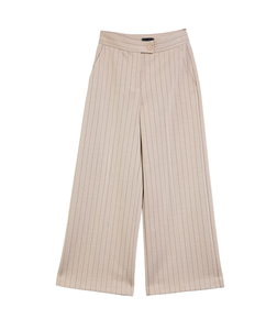Pantalon de tailleur italien pour femmes automne hiver avec poches, bouton de jambe droite et fermeture éclair à l'avant en différentes couleurs - Product Image 1