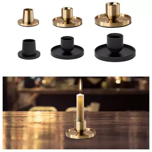 Precio de fábrica Decoración para el hogar Soporte de vela simple Metal galvanizado Chapado en oro Portavelas cónico para bodas - Product Image 3