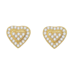 ต่างหูเงินแท้ 925 ดีไซน์ทันสมัย ประดับเพชรธรรมชาติทรงกลม ตัวเรือนรูปหัวใจ - Product Image 4