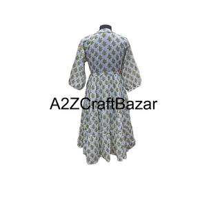 Robe mi-longue en coton Himanshi style vintage à motifs floraux, en tissu respirant et écologique, décontractée pour l'été, à taille naturelle, pour le quotidien - Product Image 6