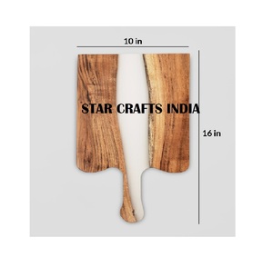 2023 Meilleur manche en résine époxy Design Planche à découper en bois Snack Cheese Charcuterie Board avec résine époxy avec taille personnalisée - Product Image 1