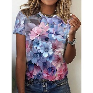 Camisetas de verano para mujer, camisetas de manga corta para mujer, cuello redondo, Color sólido, ropa de moda para mujer, camiseta informal con cuello simulado, camiseta suave de gran tamaño - Product Image 3